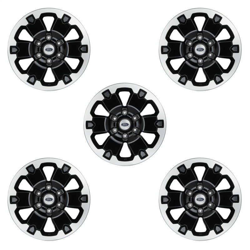 Ford Racing m-1007k-bb5 | 21-22 Bronco 18in Black Machined Face Wheel Kit; 2021-2024