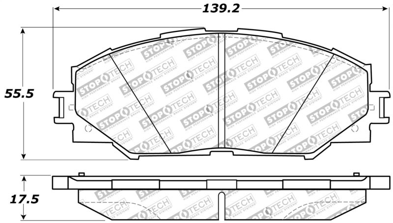 Stoptech 309.12100 | StopTech Sport Brake Pads Pontiac Vibe, Front; 2009-2010