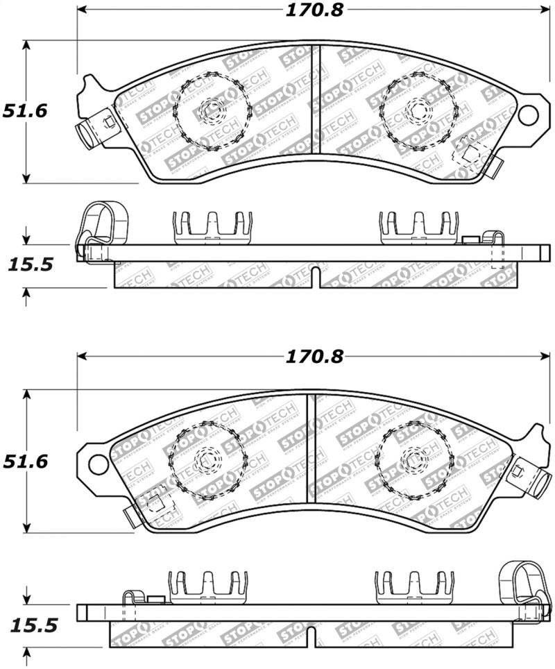 Stoptech 305.04120 | StopTech Street Select Brake Pads Pontiac Firebird, Front; 1989-1989