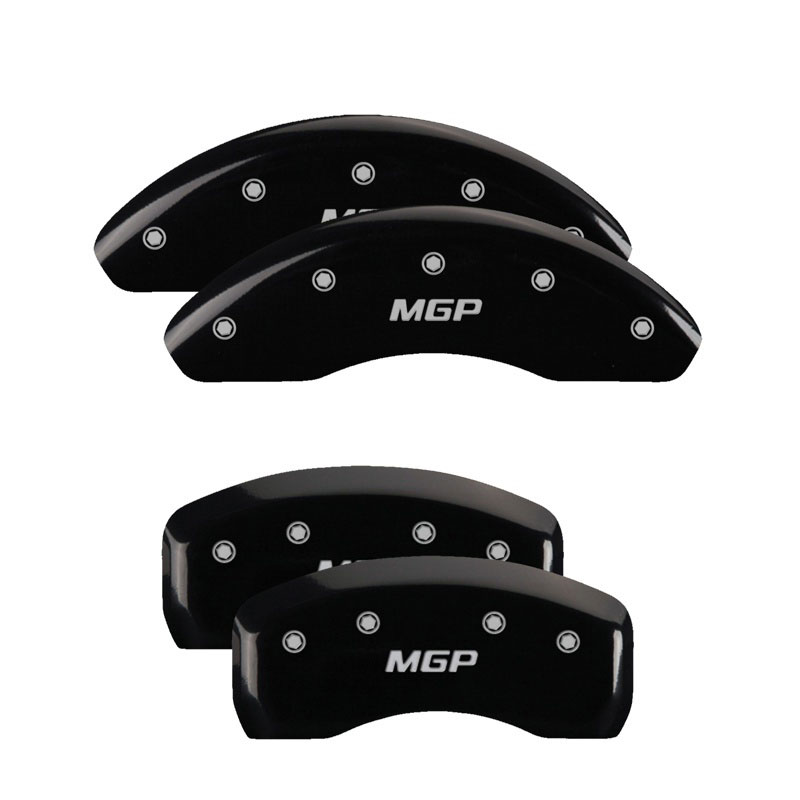 MGP 21191SCRKBK | 4 Caliper Covers Engraved Front & Rear Circle K/Kia Black Finish Silver Char 2018 Kia Stinger; 2017-2017