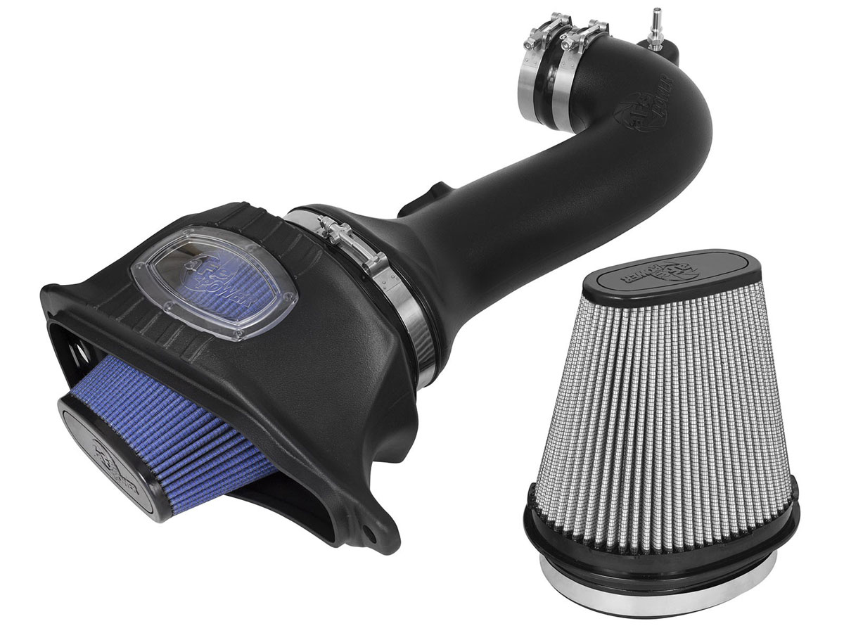 aFe 52-74202-1 | AFE Corvette C7 6.2L Z06 Momentum Cold Air Intake, Blue Pro 5 R Filter w/ Extra Filter; 2014-2019