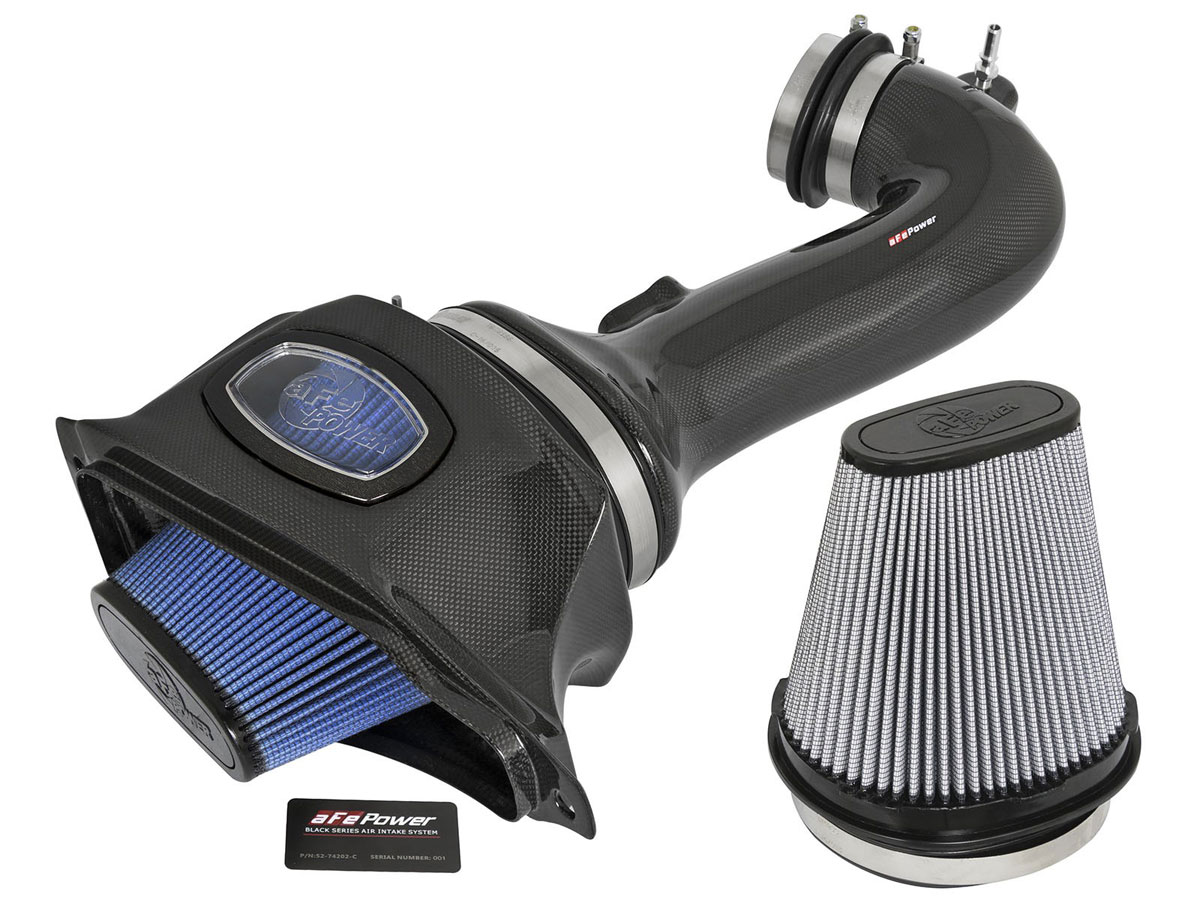 aFe 52-74202-C | AFE Corvette C7 6.2L Z06 Black Series Momentum Carbon Fiber Cold Air Intake System w/Dual Filter Media; 2014-2019