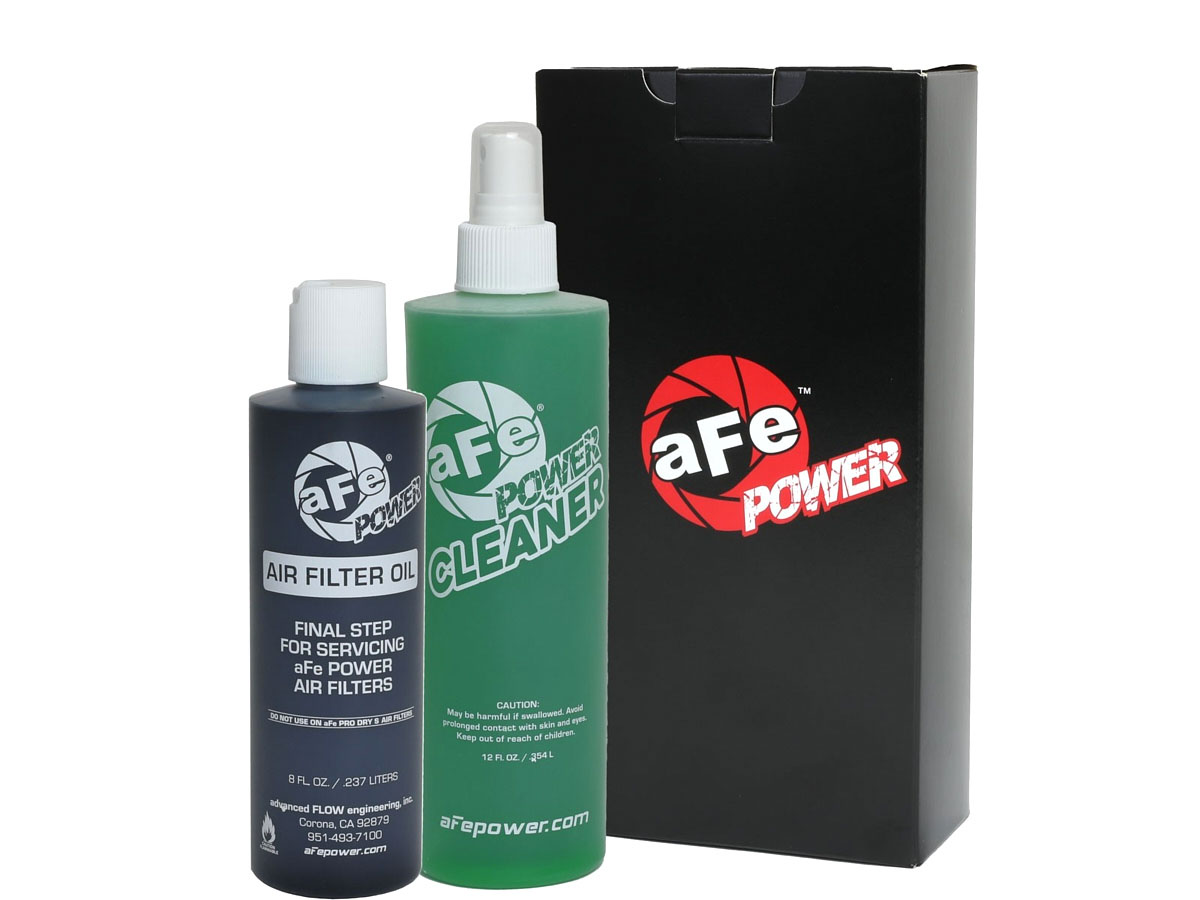 aFe 90-51401b | Air Filter Restore Kit (8oz Squeeze Oil & 12oz Spray Cleaner) - Black