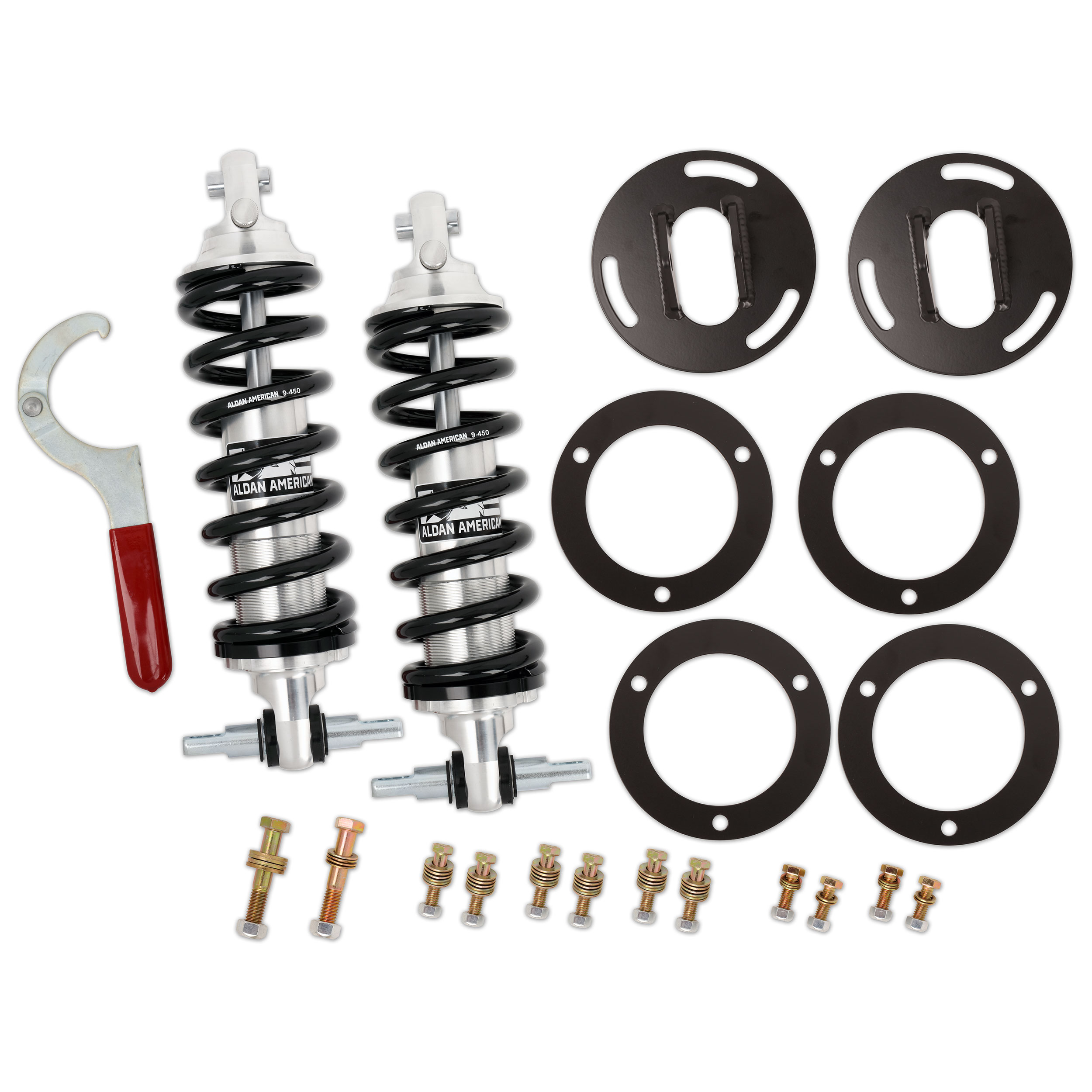 Aldan American 300128 | ALDAN AMERICAN Coil-Over Kit Ford. Front, Pair. Double Adj. SB; 1966-1970