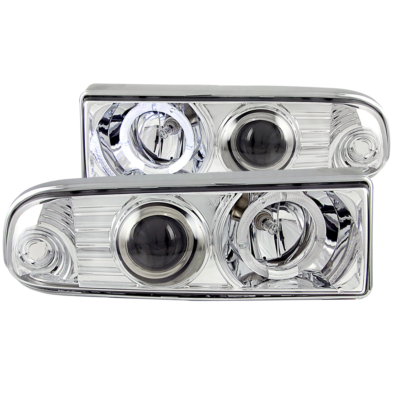 ANZO 111016 | USA Chevrolet S-10 Projector Headlights W/ Halo Chrome; 1998-2005