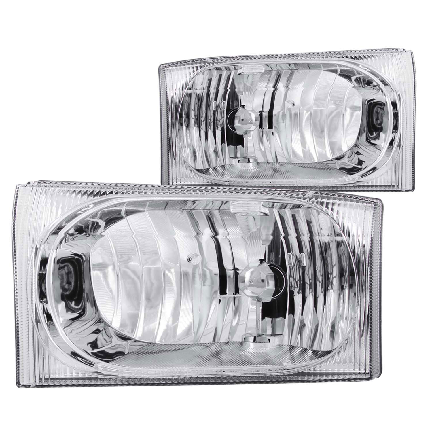 ANZO 111023 | USA Ford Excursion Crystal Headlights Chrome 2pc; 2000-2004