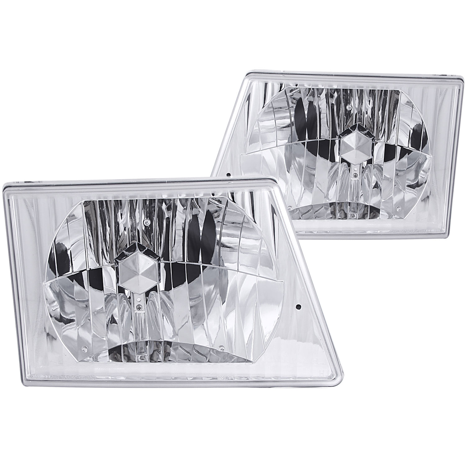 ANZO 111026 | USA Ford Econoline E-350 Crystal Headlights Chrome; 1992-2006