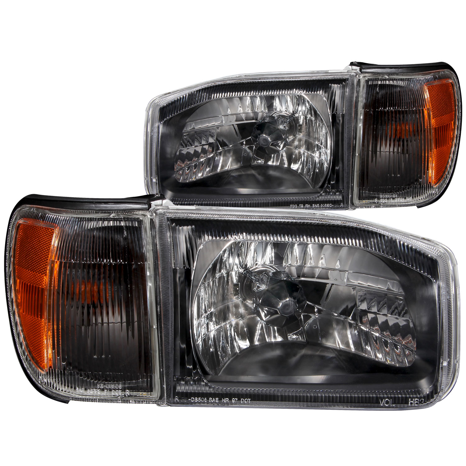 ANZO 111051 | USA Nissan Pathfinder Crystal Headlights Black; 1999-2004