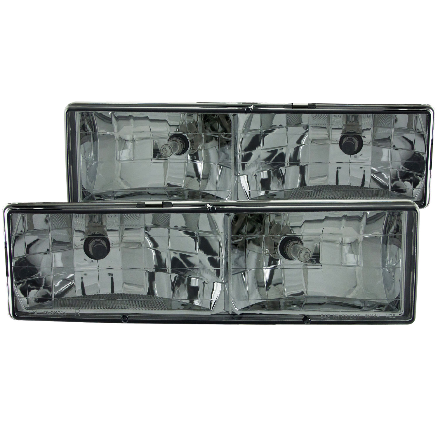 ANZO 111061 | USA Chevrolet Tahoe Crystal Headlights W/ Smoke Lens; 1995-1999