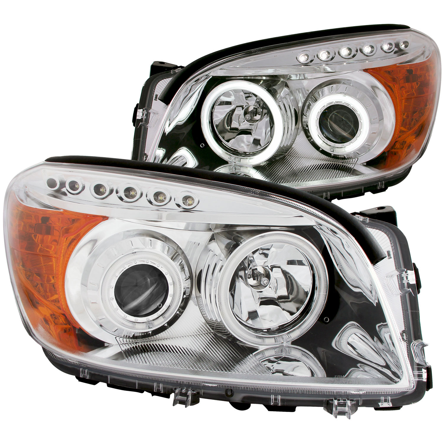 ANZO 111121 | USA Toyota Rav4 Projector Headlights W/ Halo Chrome (Ccfl); 2006-2008