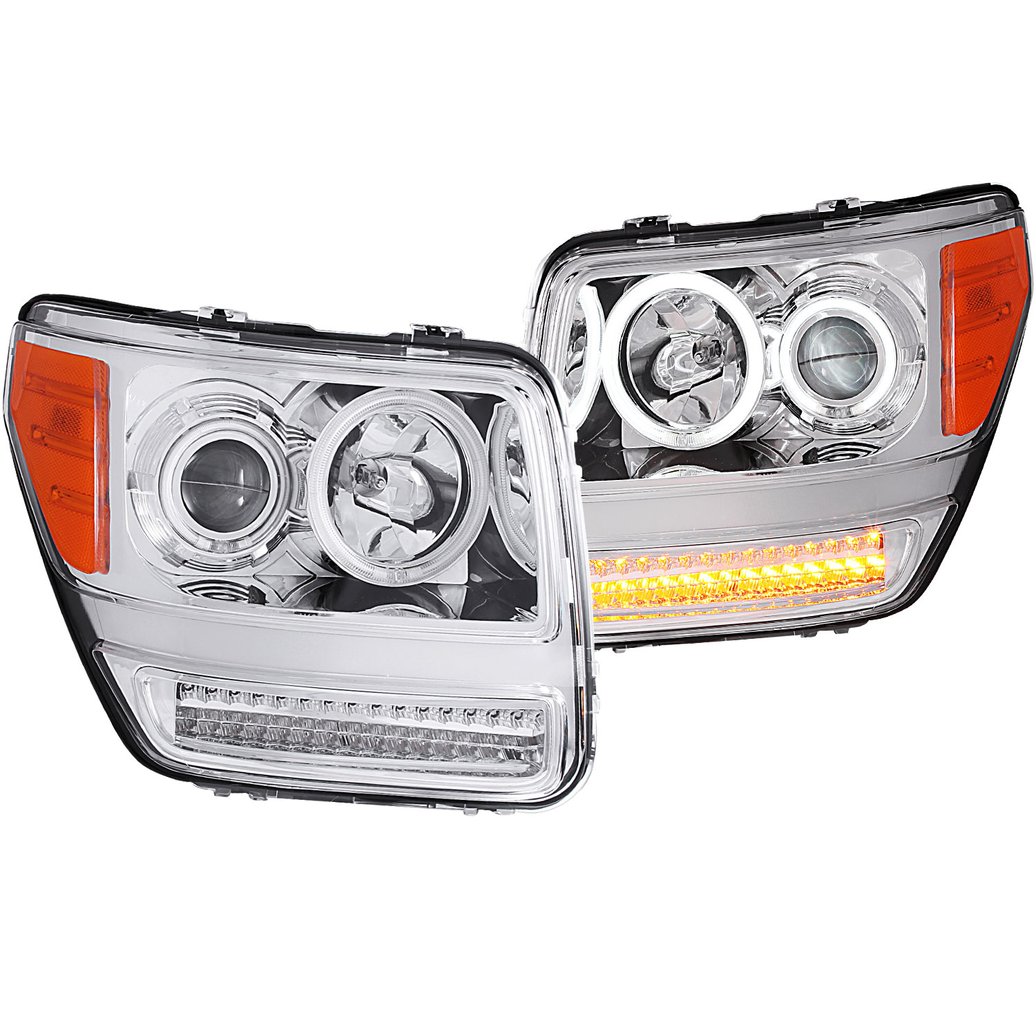 ANZO 111144 | USA Dodge Nitro Projector Headlights W/ Halo Chrome (Ccfl) G2; 2007-2012