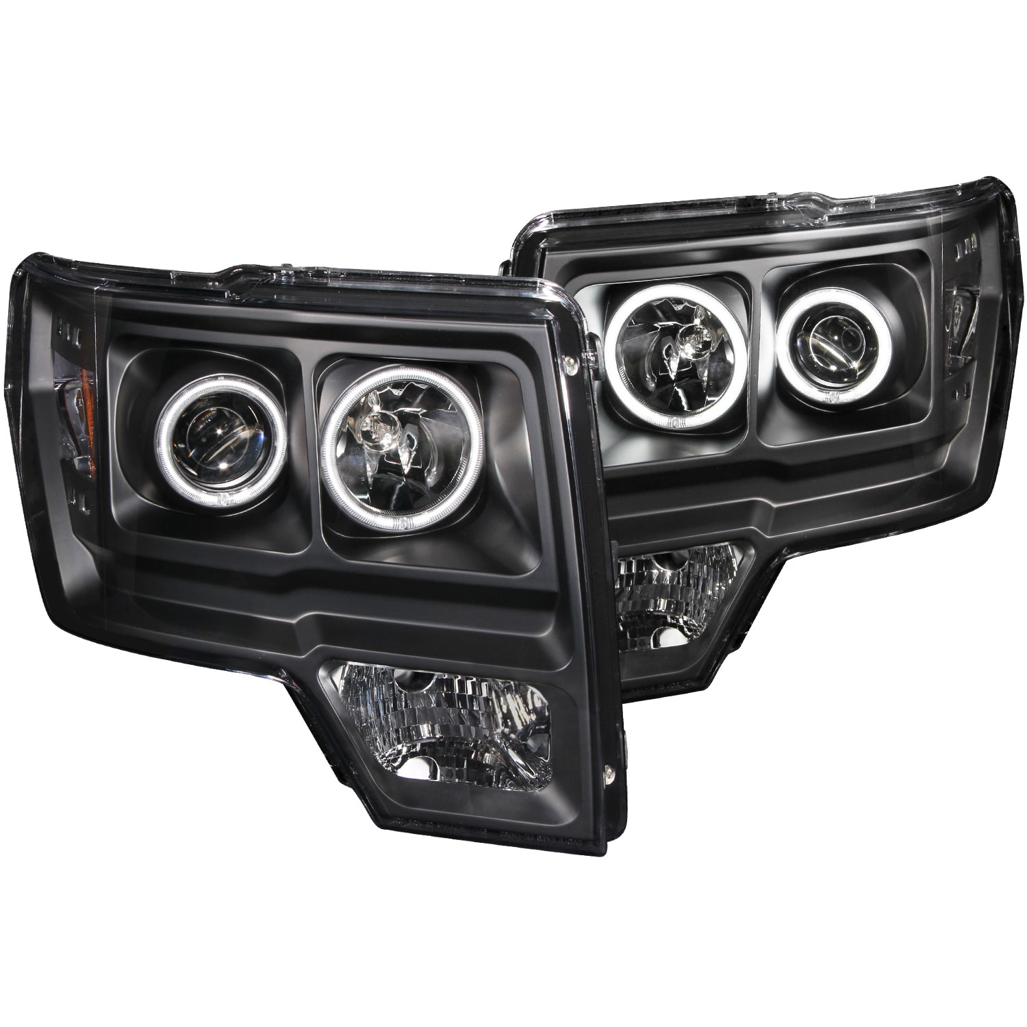 ANZO 111161 | USA Ford Raptor Projector Headlights W/ Halo Black (Ccfl); 2009-2014