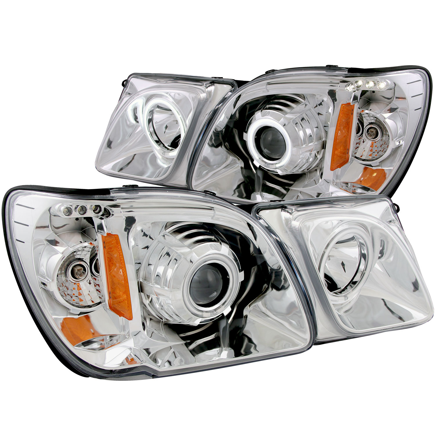 ANZO 111169 | USA Lexus Lx470 Projector Headlights W/ Halo Chrome (Ccfl); 1998-2007