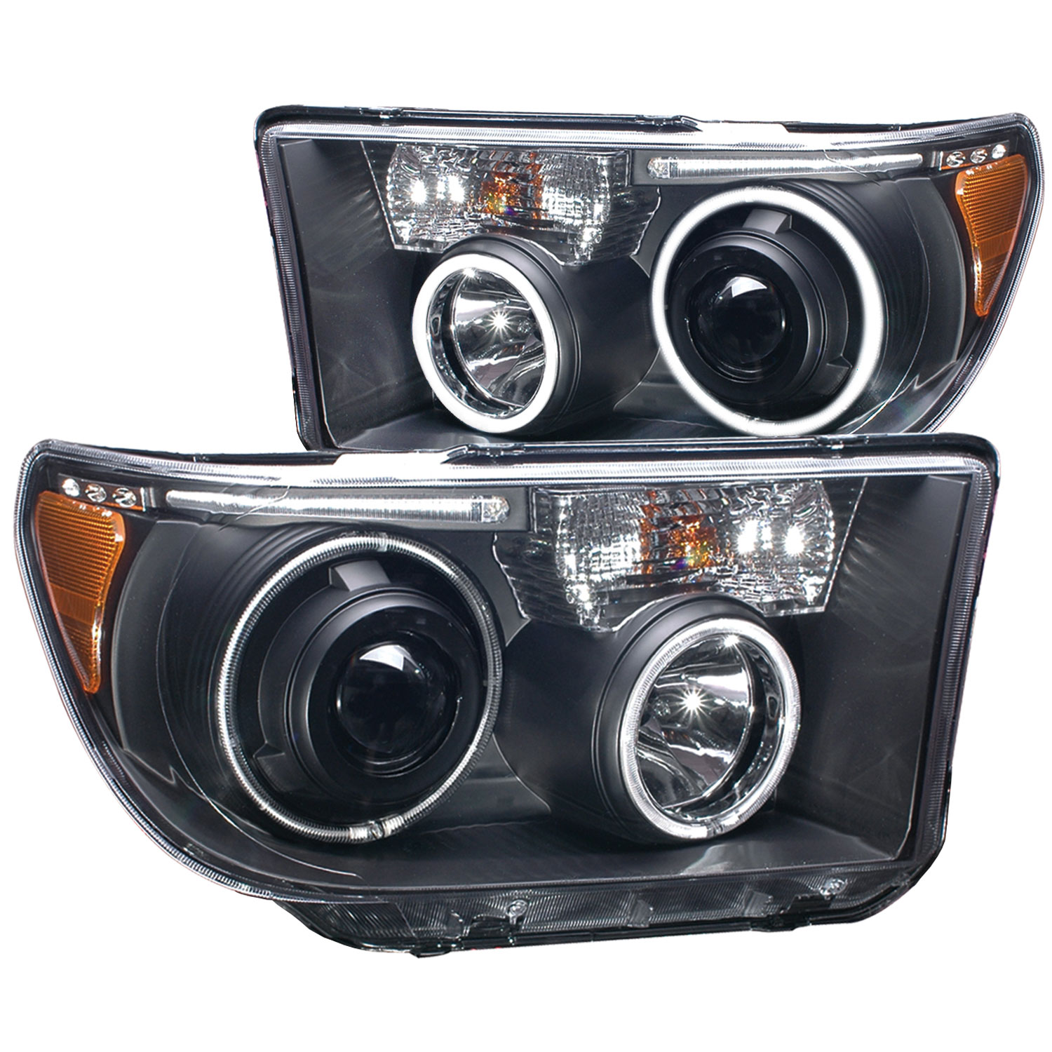 ANZO 111174 | USA Toyota Sequoia Projector Headlights W/ Halo Black (Ccfl); 2008-2015