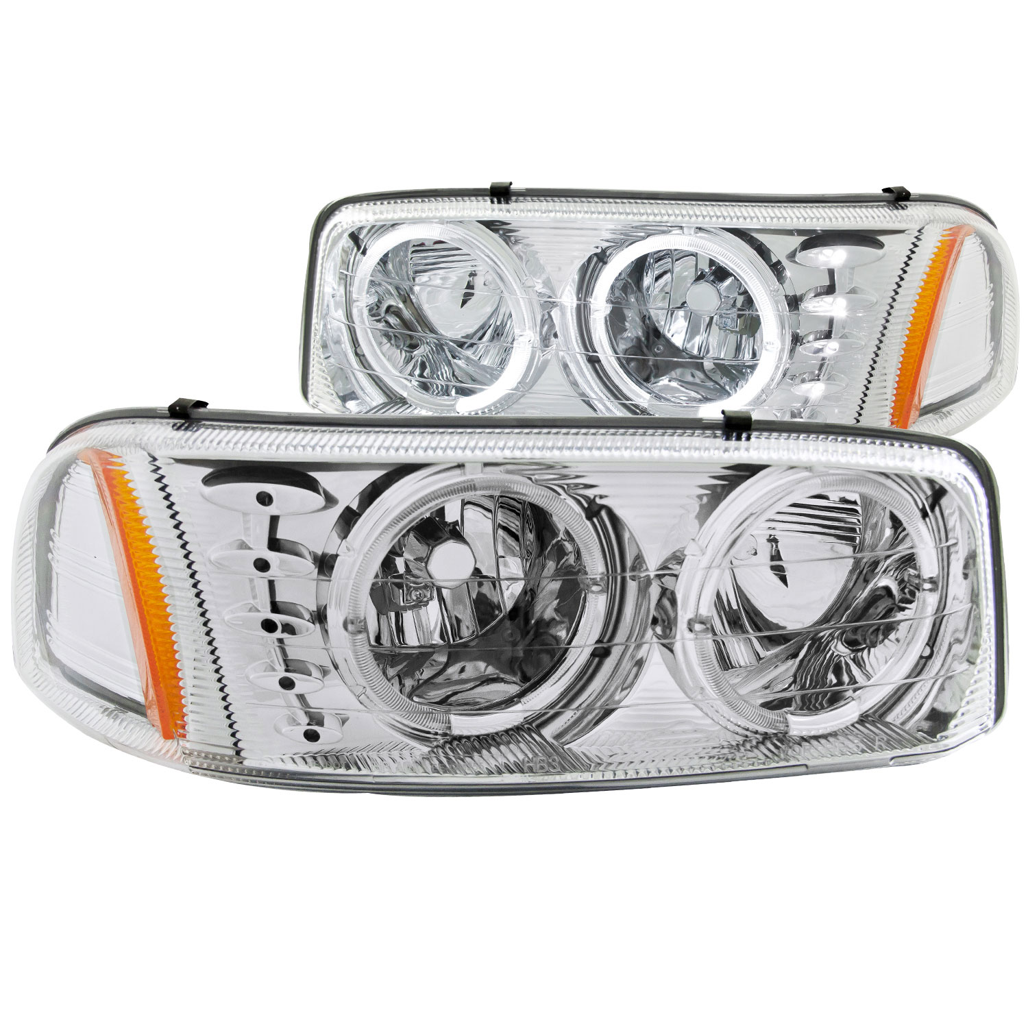 ANZO 111208 | USA GMC Sierra Crystal Headlights W/ Halo & Led Chrome; 1999-2006