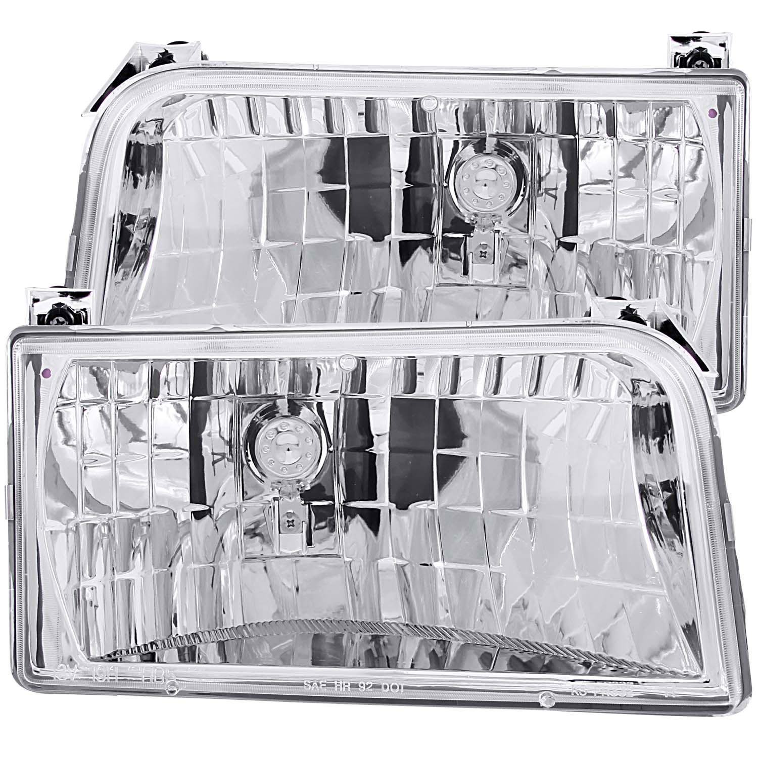 ANZO 111247 | USA Ford Bronco Crystal Headlights Chrome; 1992-1996