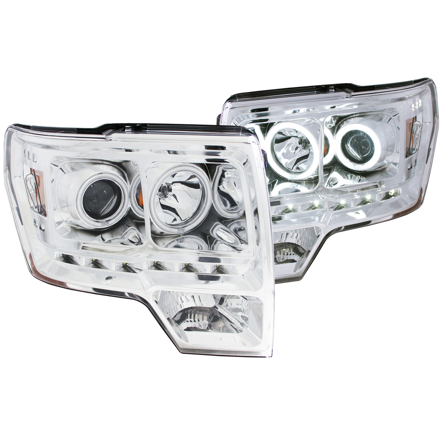 ANZO 111297 | USA Ford Raptor Projector Headlights W/ Halo Chrome (Ccfl) G2; 2009-2014