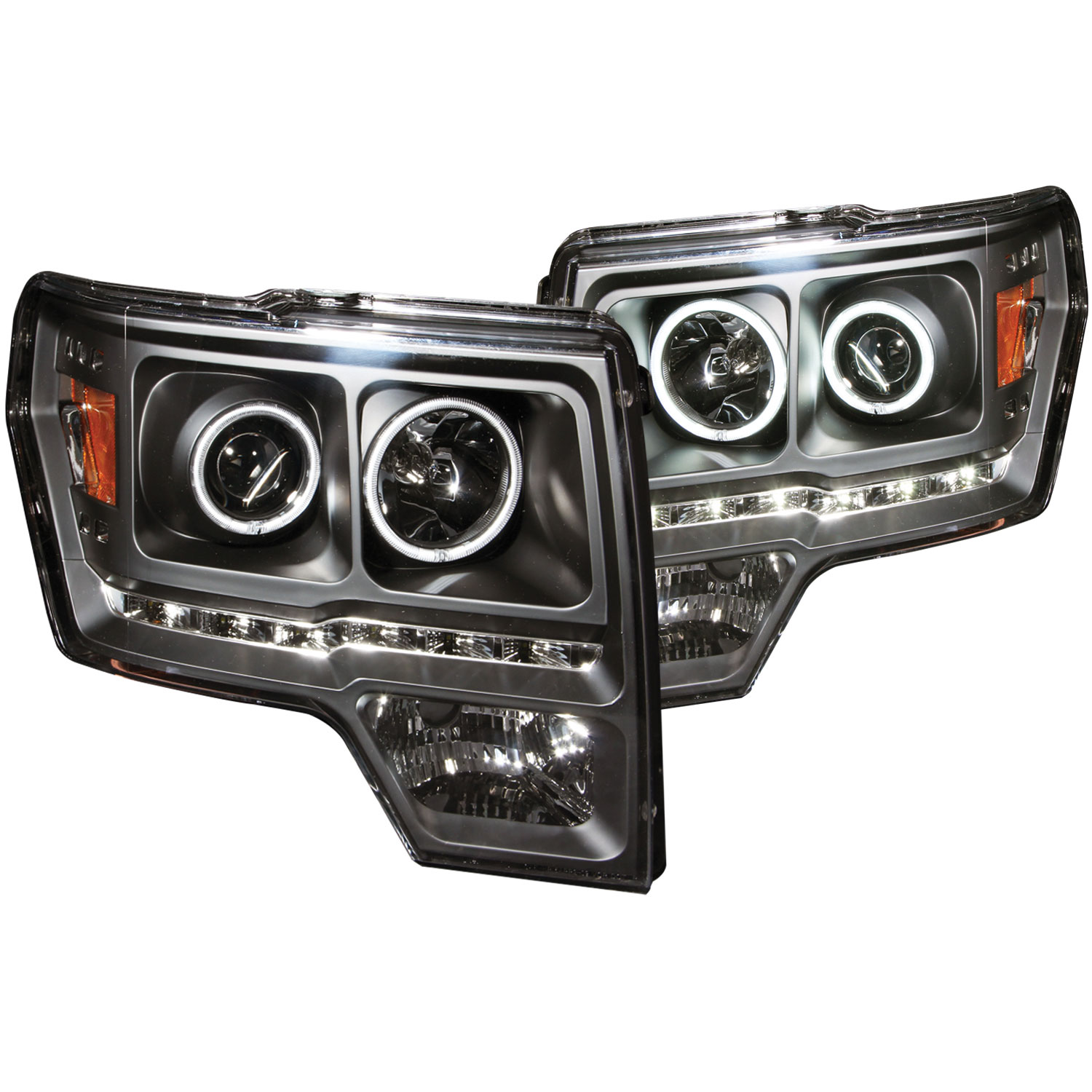 ANZO 111298 | USA Ford Raptor Projector Headlights W/ Halo Black (Ccfl) G2; 2009-2014