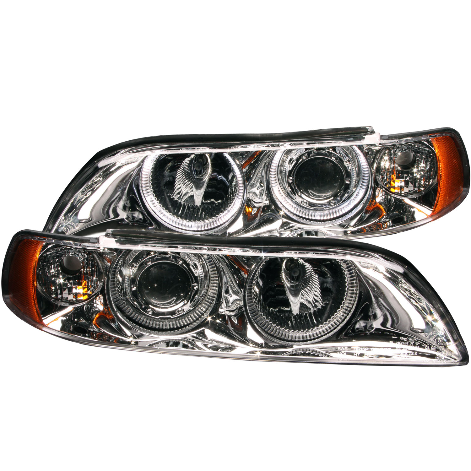 ANZO 121018 | USA Bmw 5 Series E39 Projector Headlights W/ Halo Chrome; 1997-2001