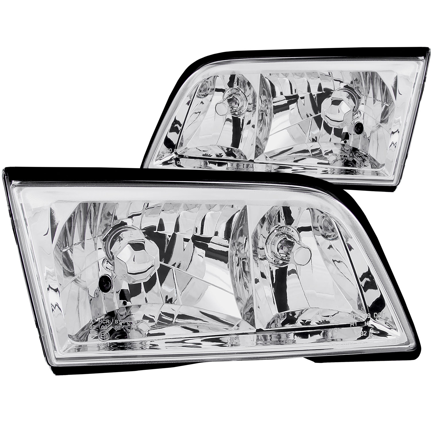 ANZO 121081 | USA Mercedes Benz C Class W202 4dr Crystal Headlights Chrome; 1994-2000