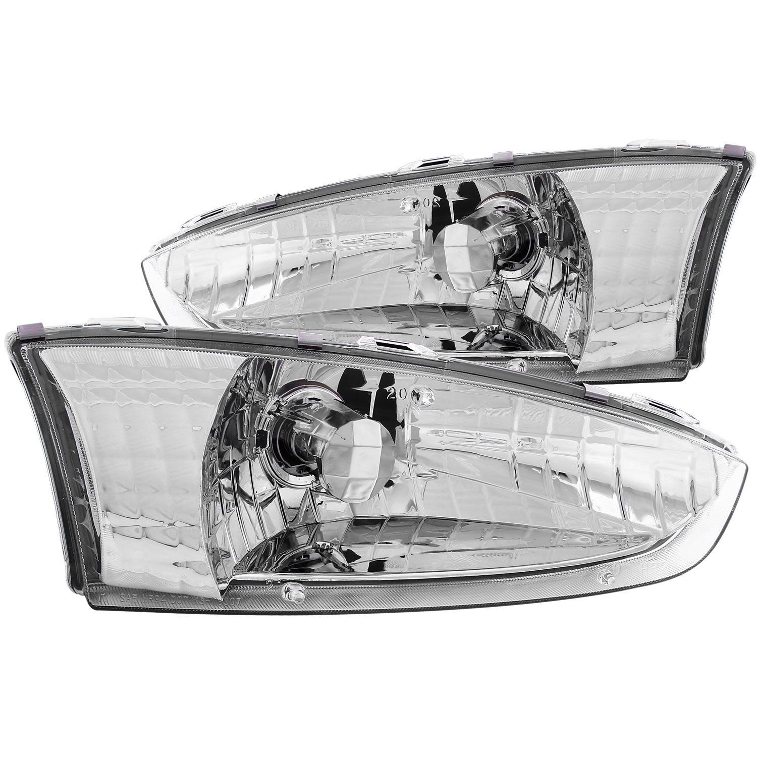 ANZO 121106 | USA Mitsubishi Mirage 2dr Crystal Headlights Chrome; 1997-2002