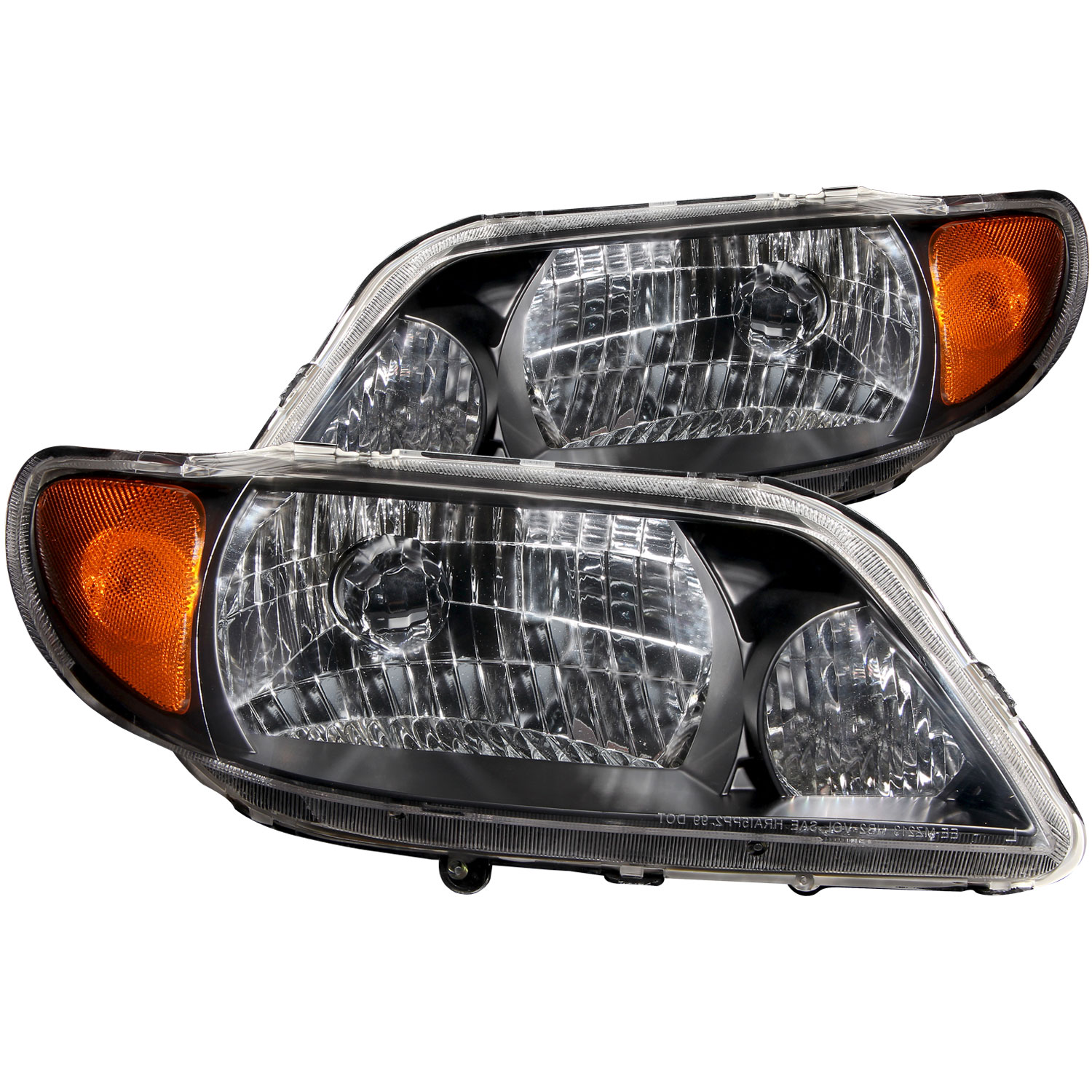 ANZO 121107 | USA Mazda Protege Crystal Headlights Black; 2001-2003