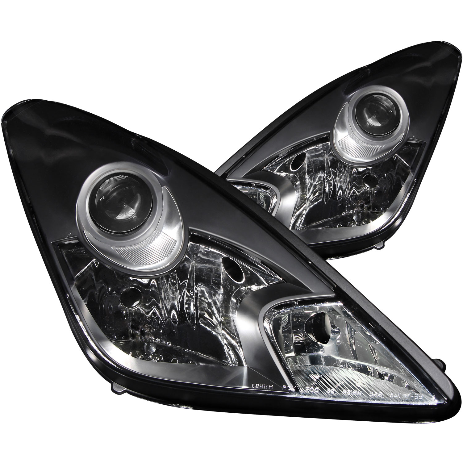 ANZO 121122 | USA Toyota Celica Crystal Headlights Black; 2000-2005