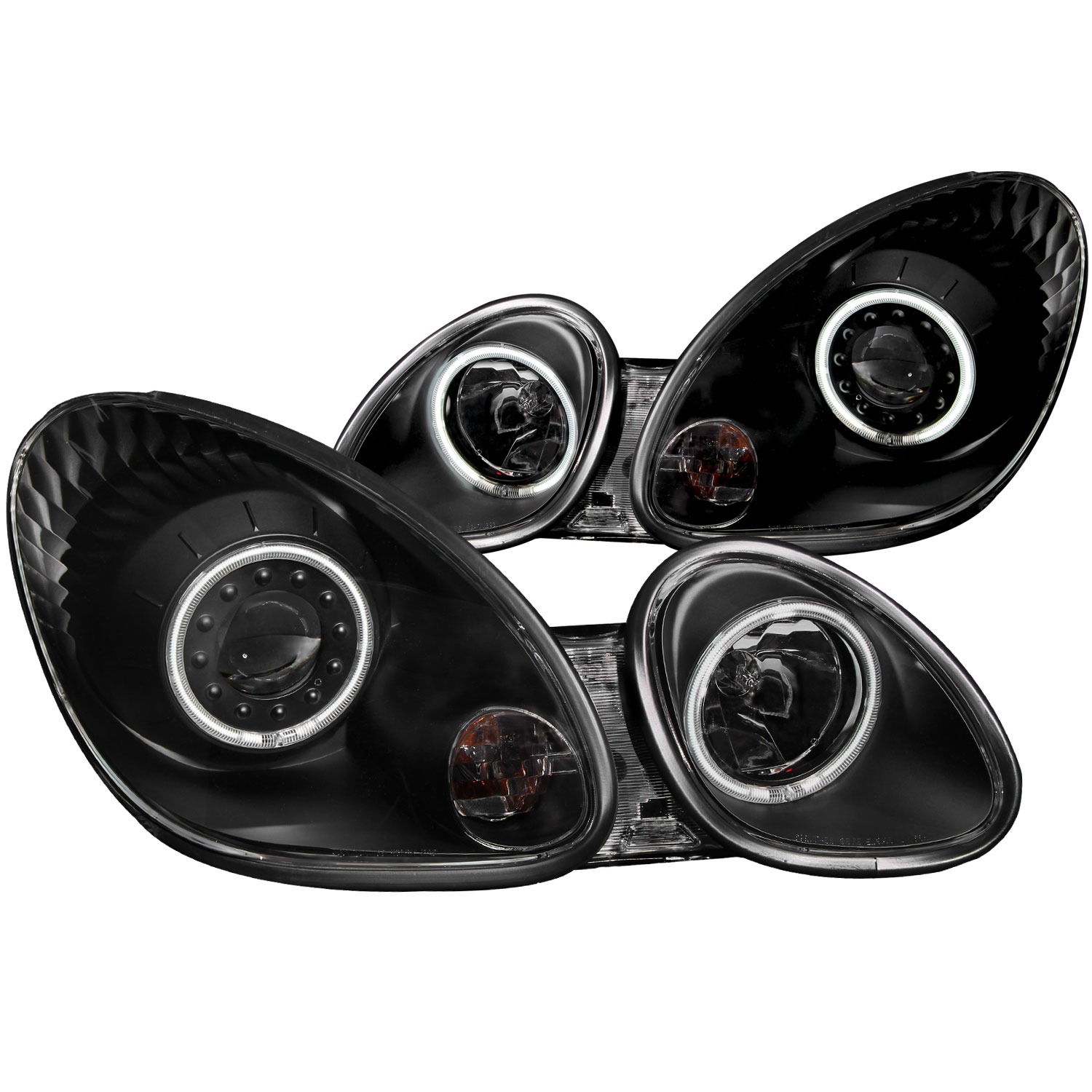 ANZO 121144 | USA Lexus Gs430 Projector Headlights W/ Halo Black; 2001-2005