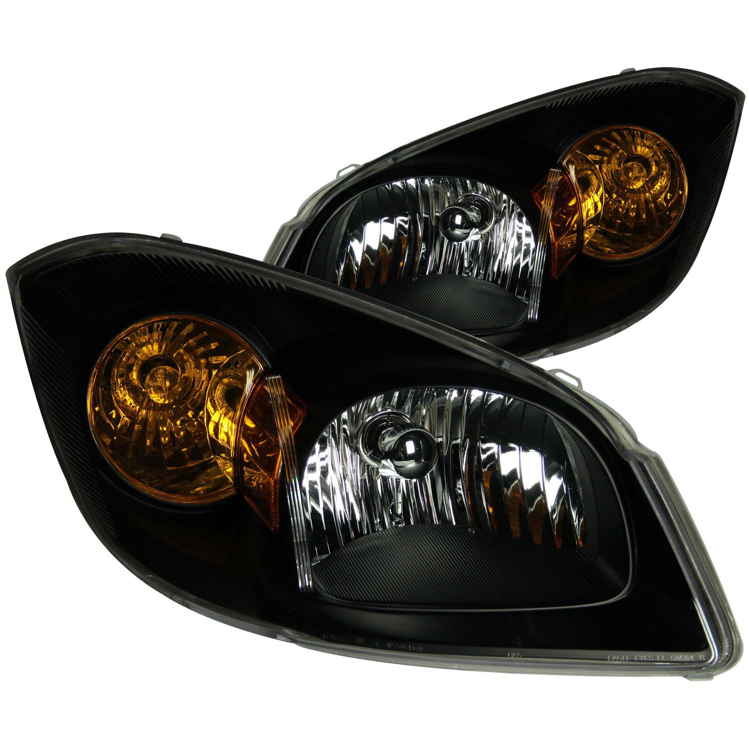 ANZO 121154 | USA Chevrolet Cobalt Crystal Headlights Black; 2005-2010