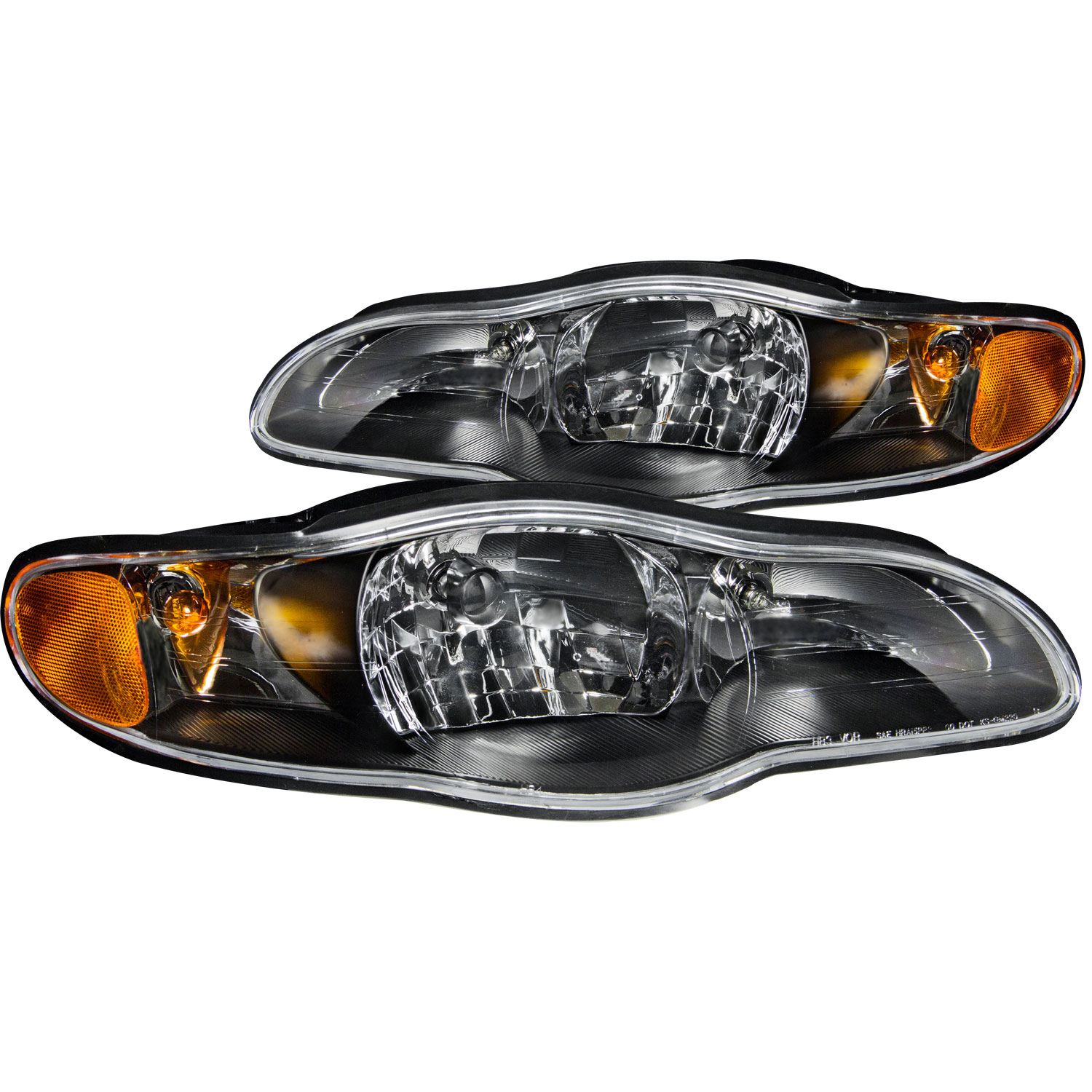 ANZO 121165 | USA Chevrolet Monte Carlo Crystal Headlights Black; 2000-2005