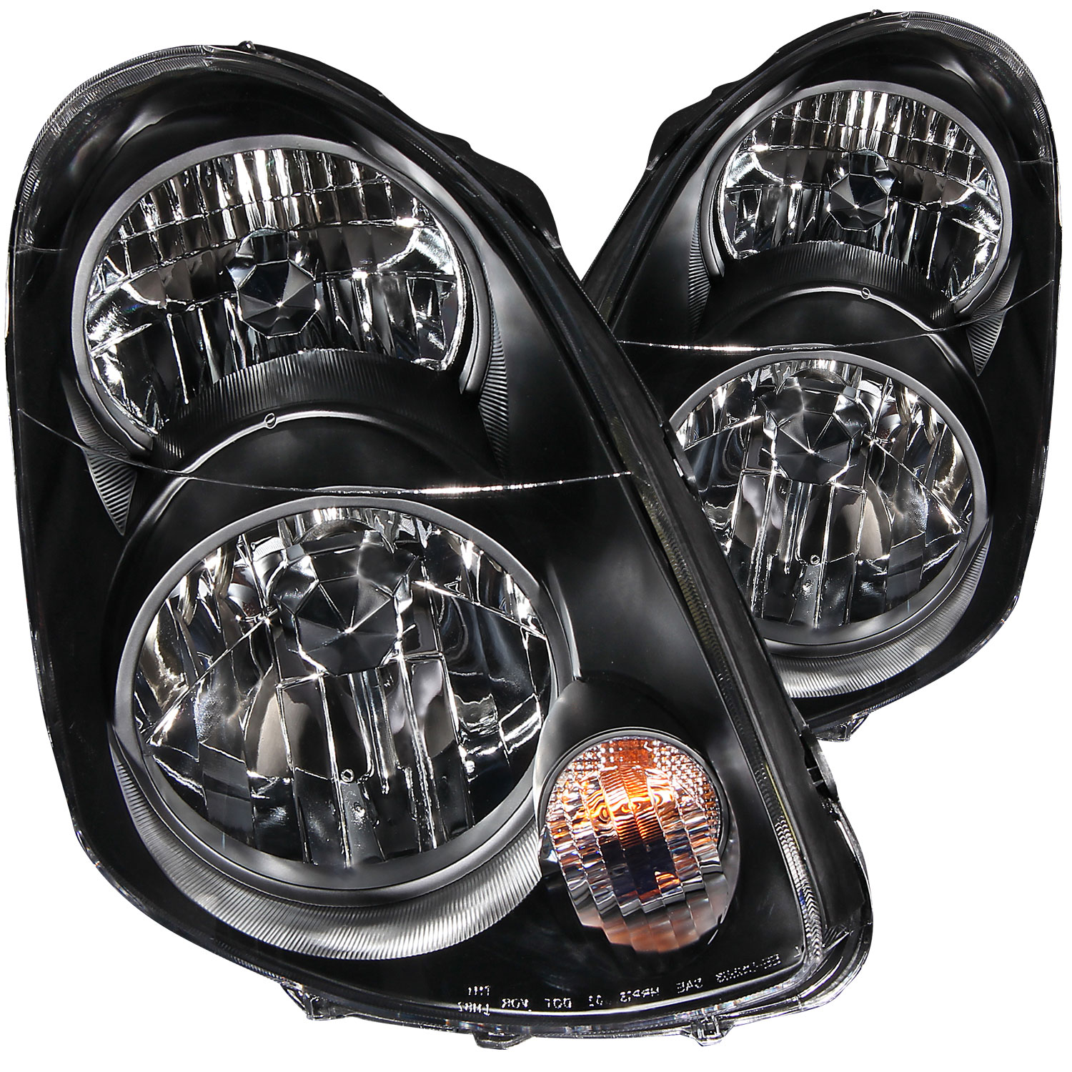 ANZO 121172 | USA Infiniti G35 4dr Crystal Headlights Black; 2003-2004