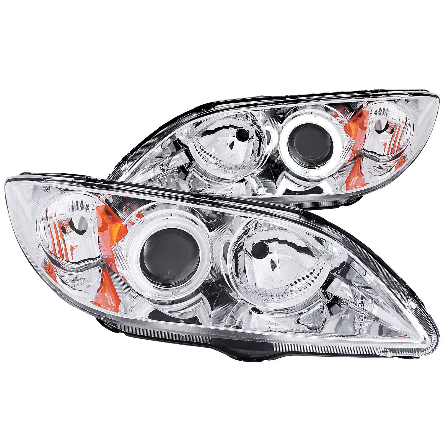 ANZO 121211 | USA Mazda 3 4dr Projector Headlights W/ Halos Chrome; 2004-2008