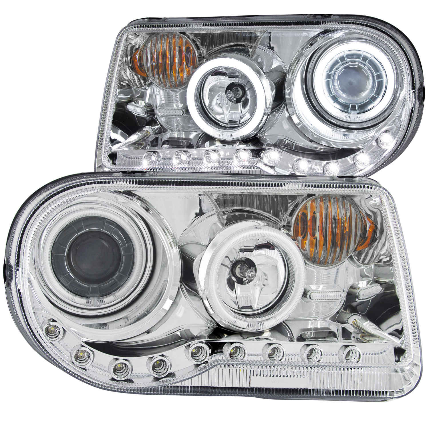 ANZO 121250 | USA Chrysler 300c Projector Headlights W/ Halo Chrome (Ccfl) G2; 2005-2010