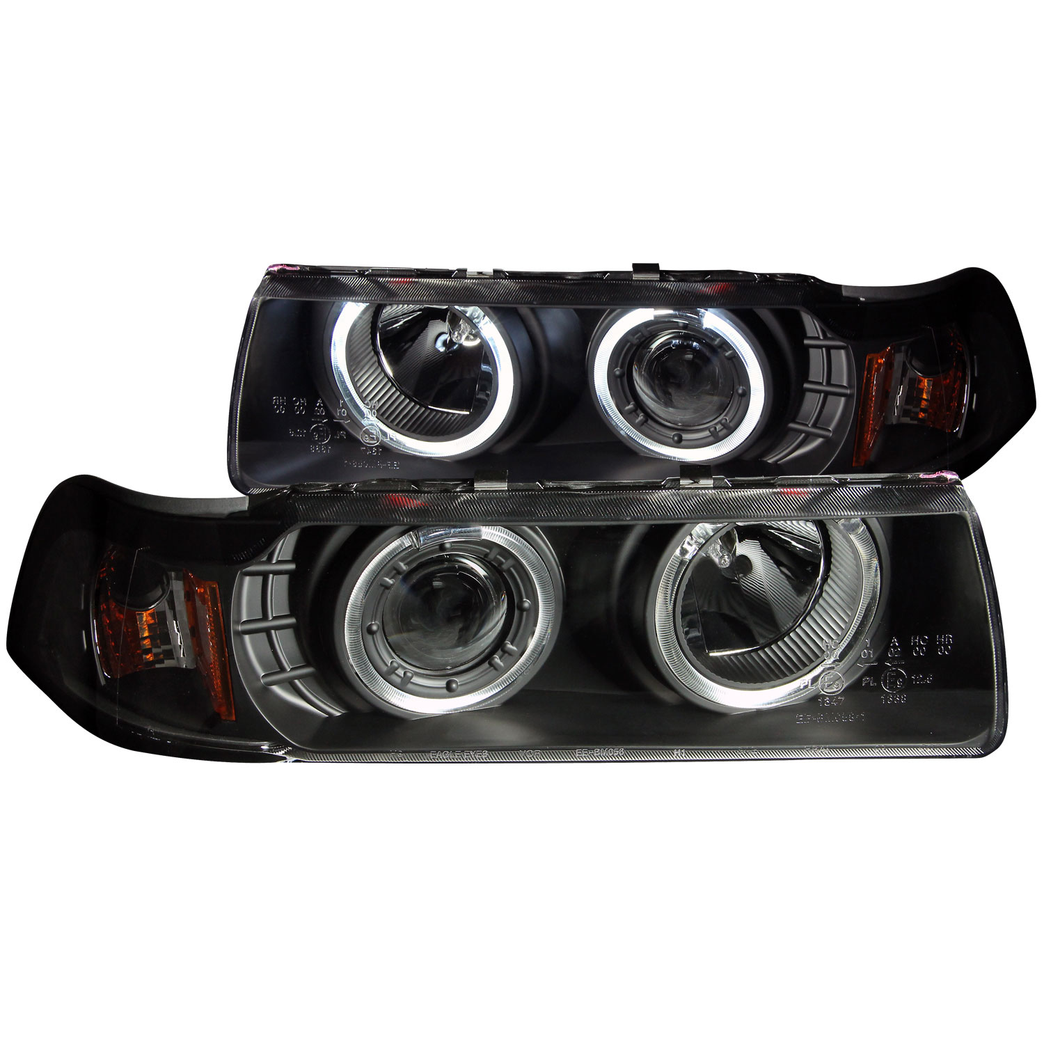 ANZO 121325 | USA Bmw 3 Series E36 4dr Projector Headlights W/ Halo Black G2 1 Pc; 1992-1998