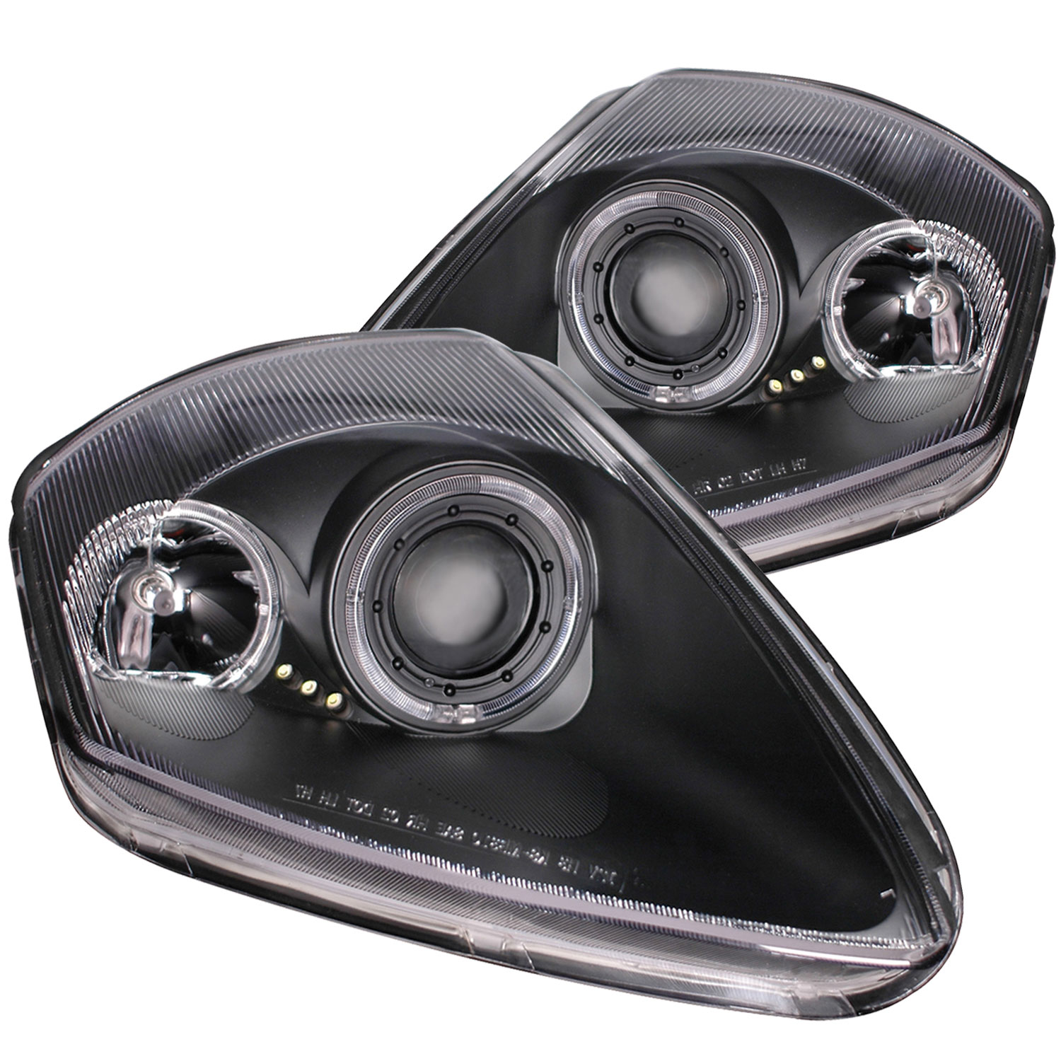 ANZO 121332 | USA Mitsubishi Eclipse Projector Headlights W/ Halo Black; 2000-2005