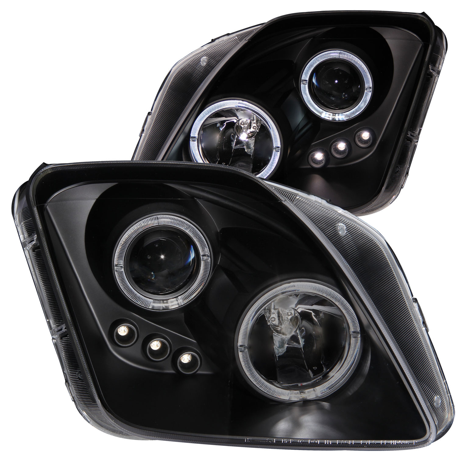 ANZO 121341 | USA Honda Prelude Projector Headlights W/ Halo Black W/ Led; 1997-2001