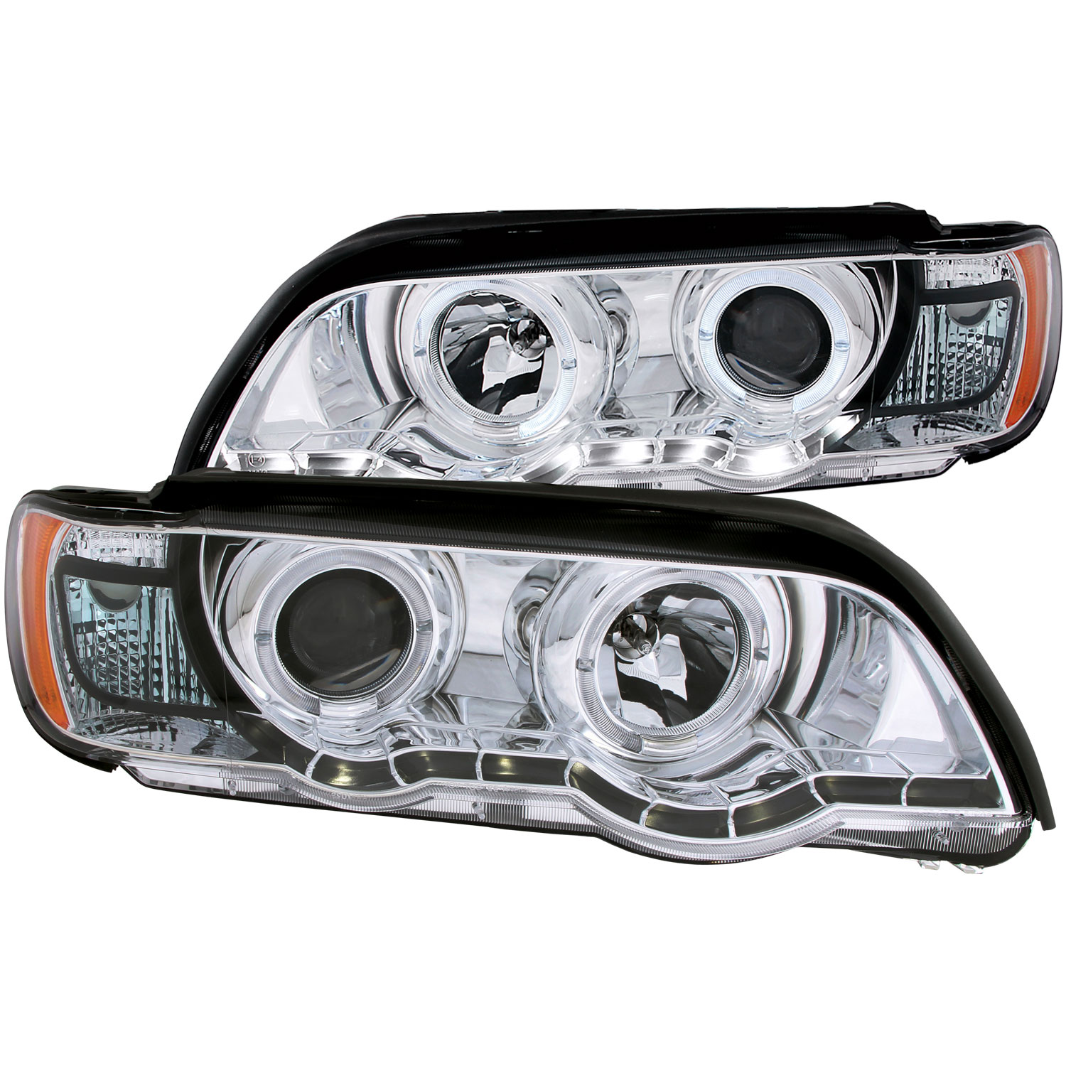 ANZO 121397 | USA Bmw X5 E53 Projector Headlights W/ Halo Chrome; 2000-2003