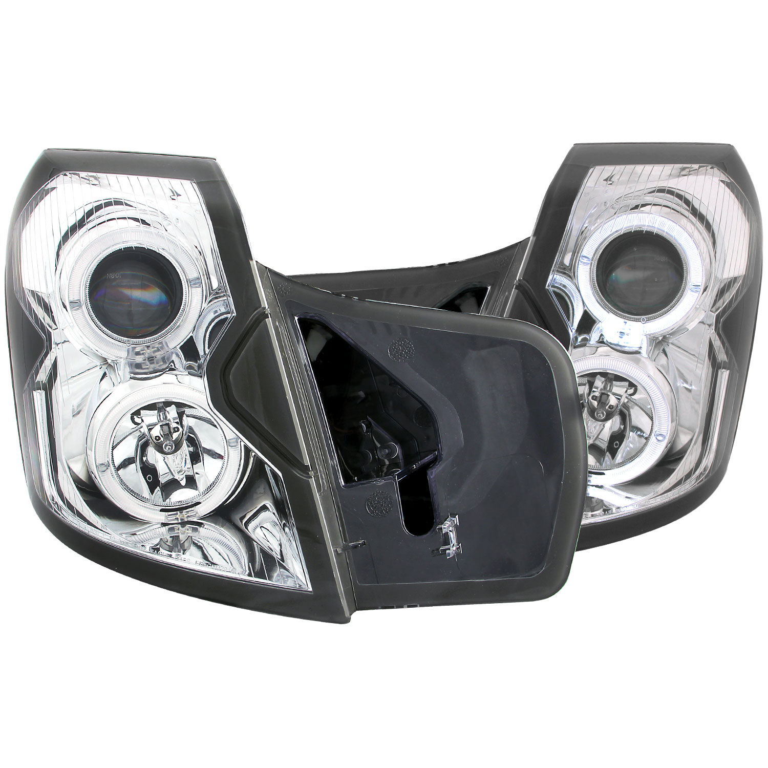 ANZO 121416 | USA Cadillac Cts Projector Headlights W/ Halo Chrome; 2003-2007