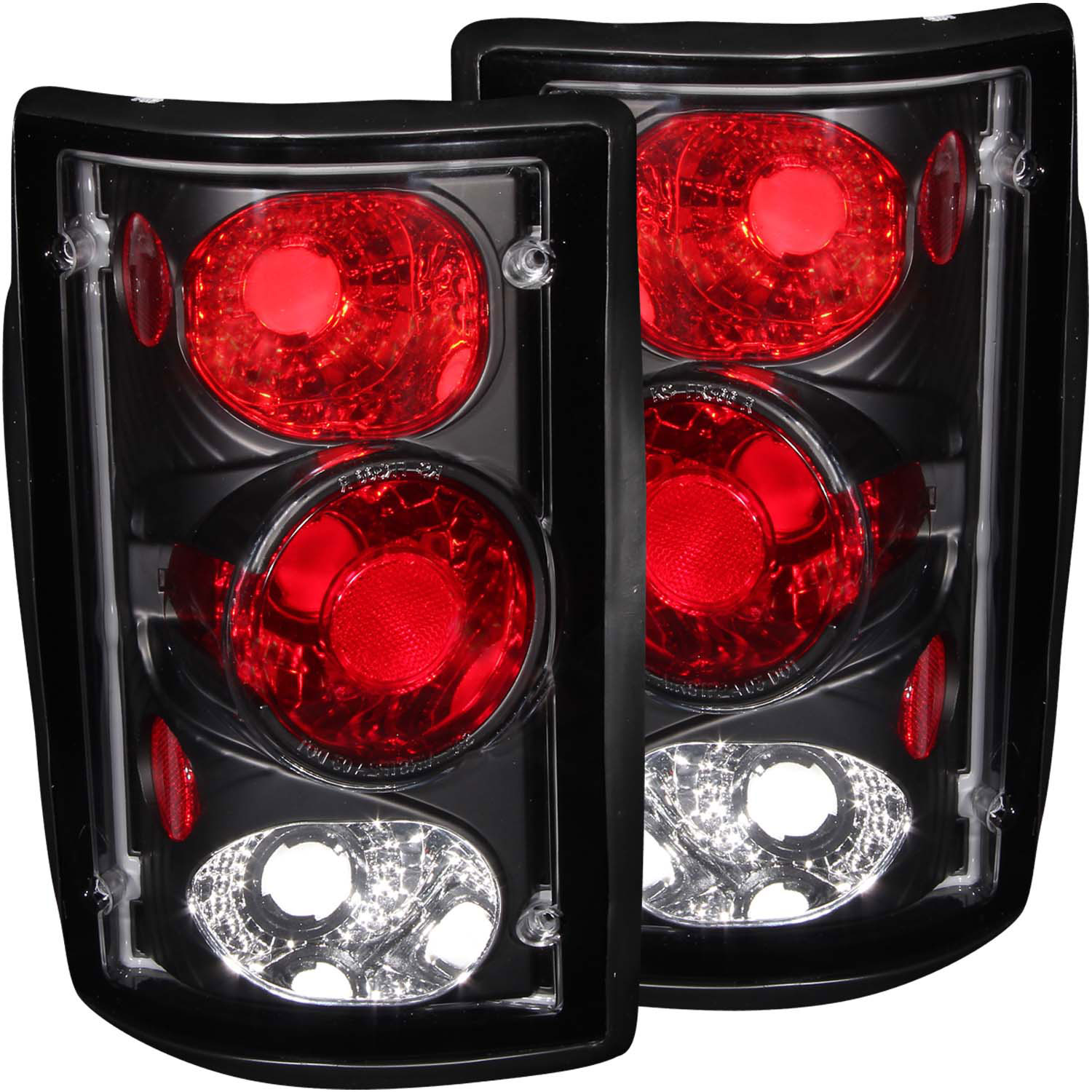 ANZO 211051 | USA Ford Excursion Taillights Black; 2000-2005