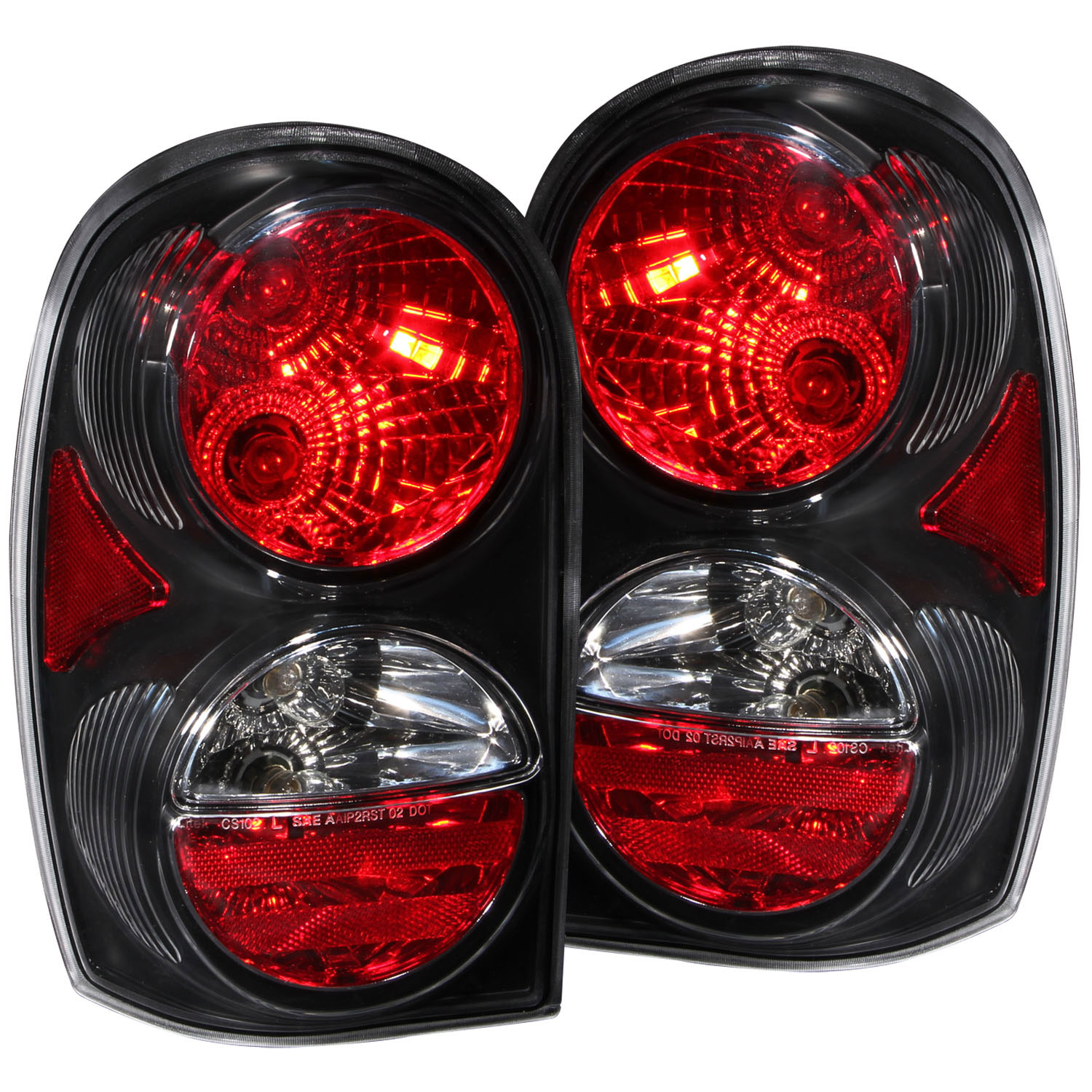 ANZO 211108 | USA Jeep Liberty Taillights Black; 2002-2007