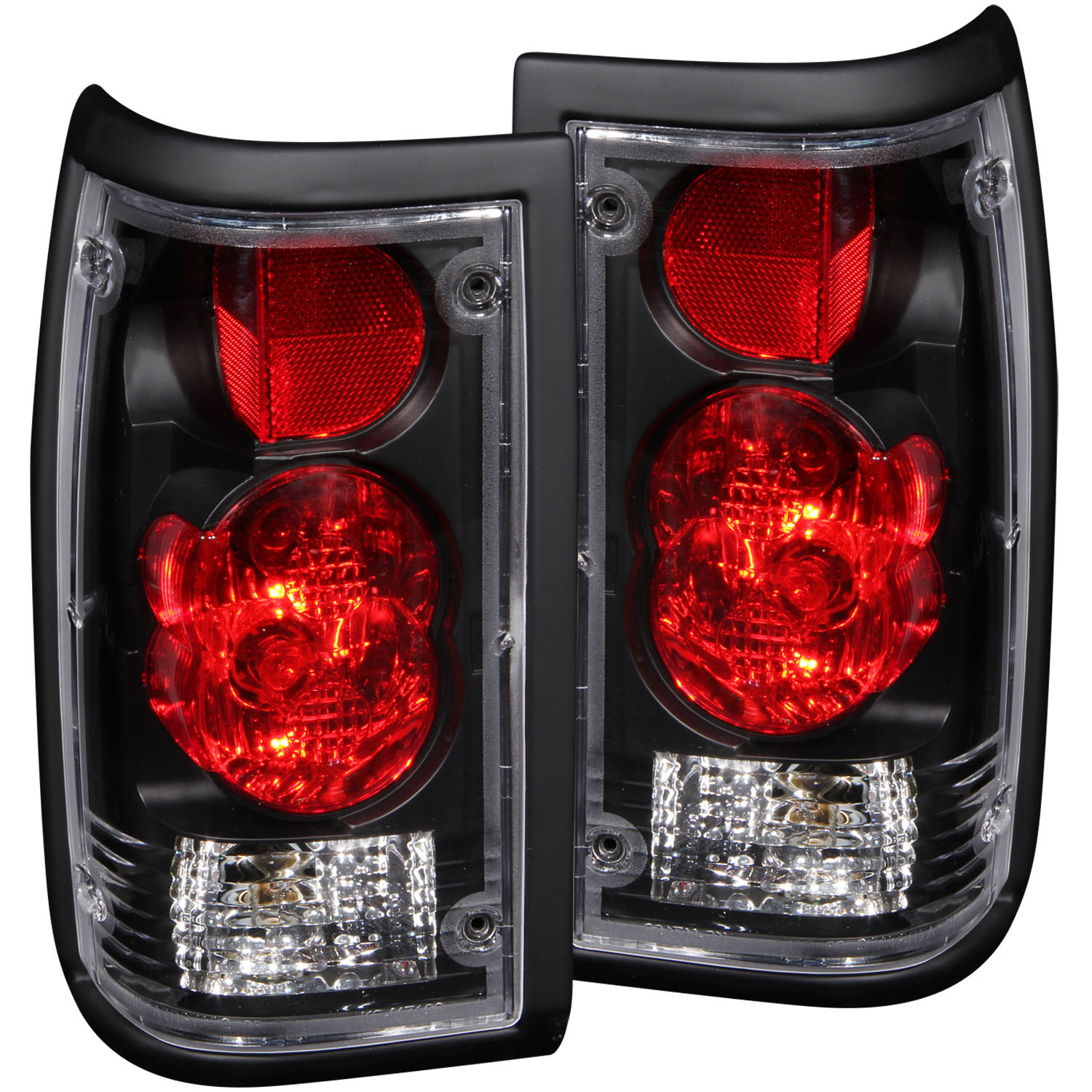 ANZO 211113 | USA Mazda B2000 Taillights Black; 1986-1993