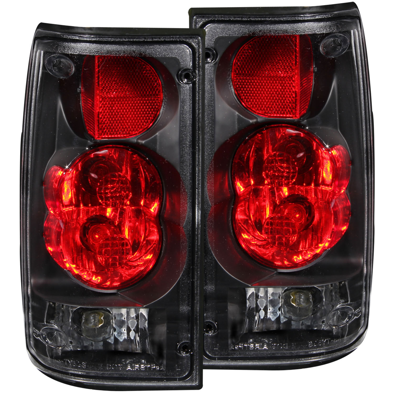 ANZO 211132 | USA Toyota Pickup Taillights Black; 1989-1995