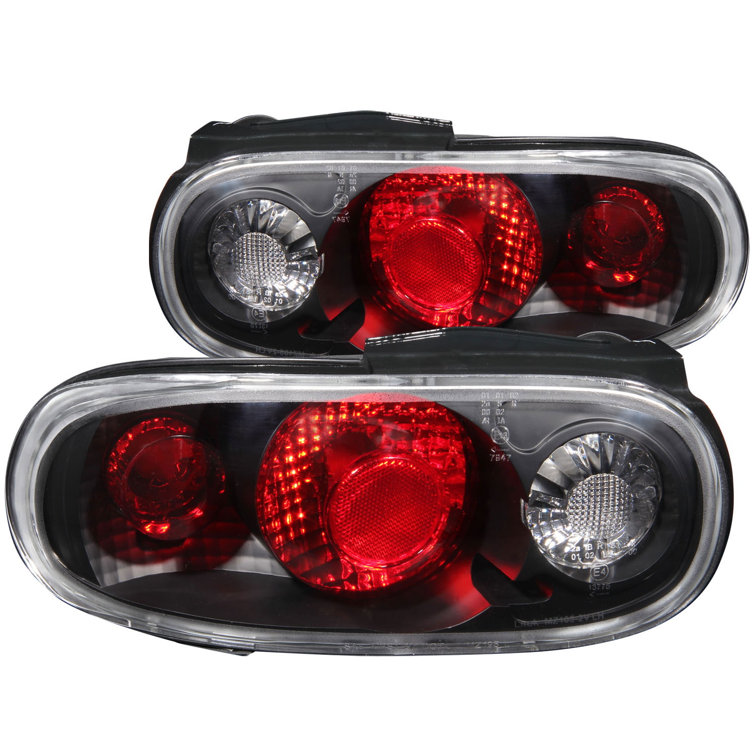 ANZO 221077 | USA Mazda Miata Taillights Black; 1990-1997