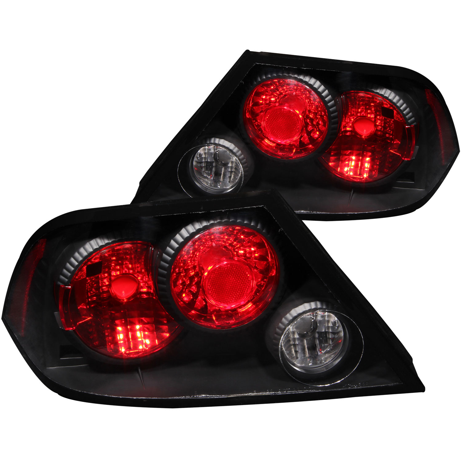 ANZO 221086 | USA Mitsubishi Lancer Not Evo Taillights Black; 2002-2003