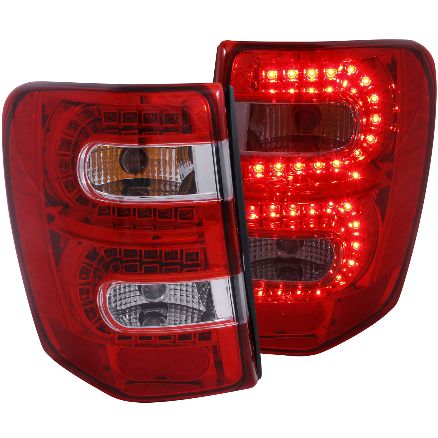 ANZO 311150 | USA Jeep Grand Cherokee Led Taillights Red/Clear; 1999-2004