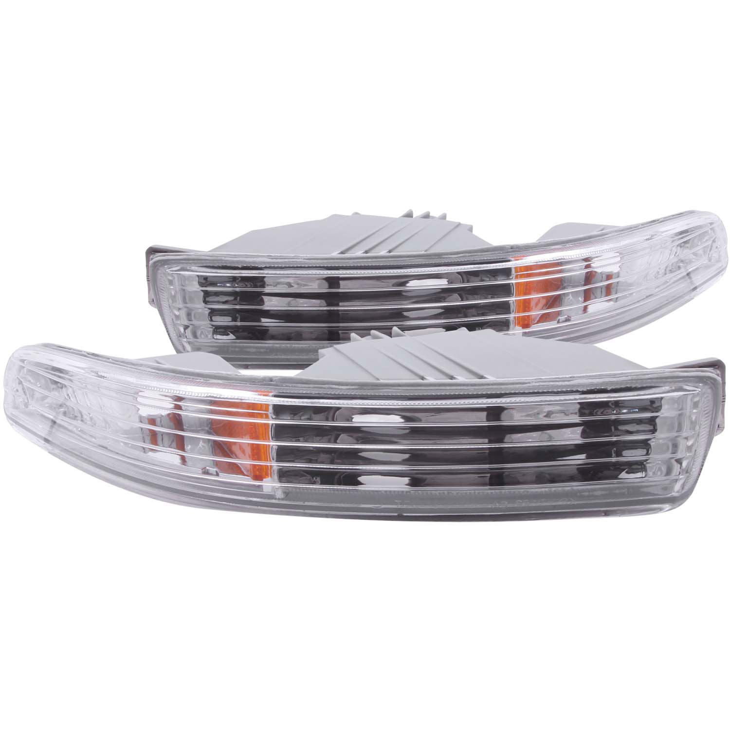 ANZO 511020 | USA Acura Integra Euro Parking Lights Chrome W/ Amber Reflector; 1994-1997