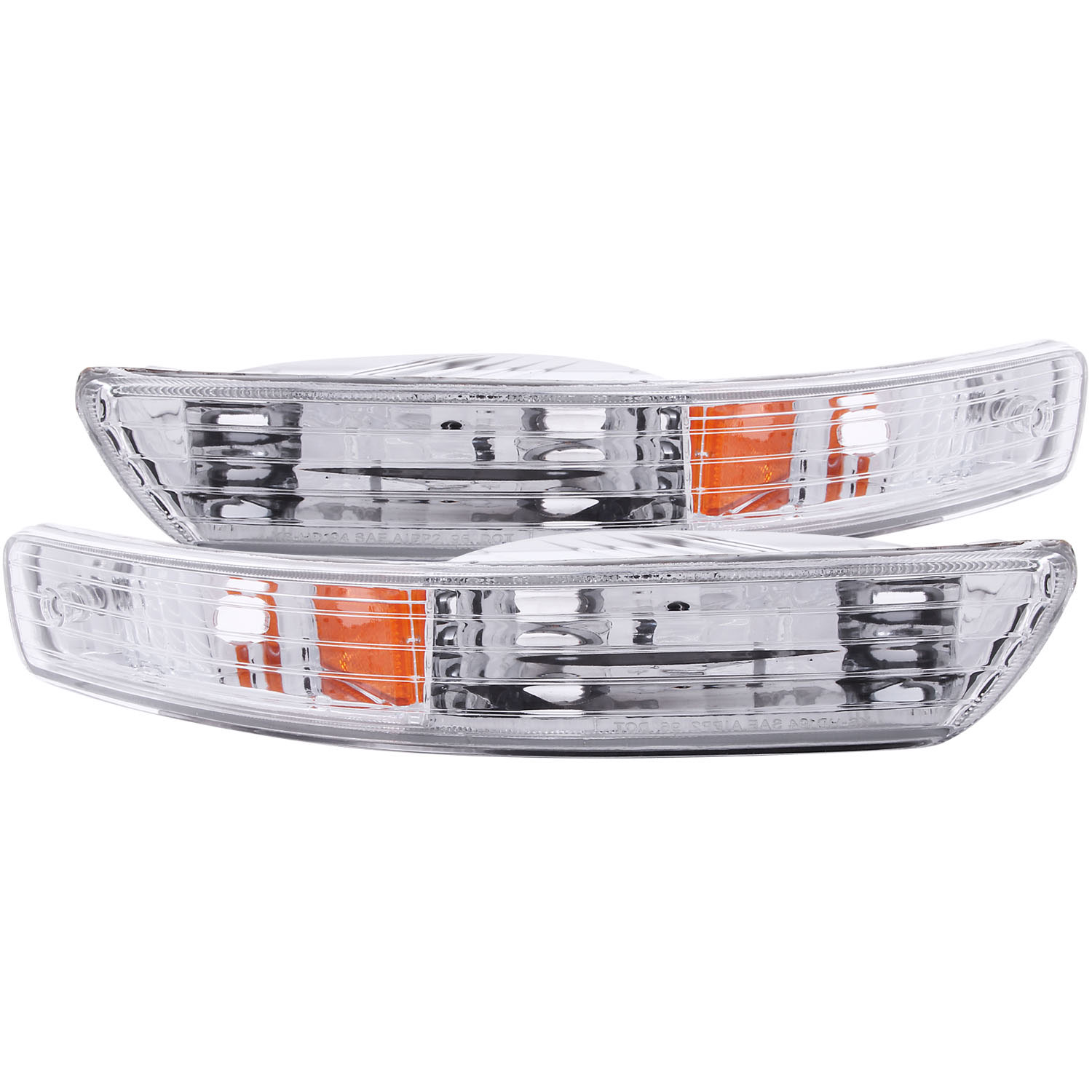 ANZO 511021 | USA Acura Integra Euro Parking Lights Chrome W/ Amber Reflector; 1998-2001