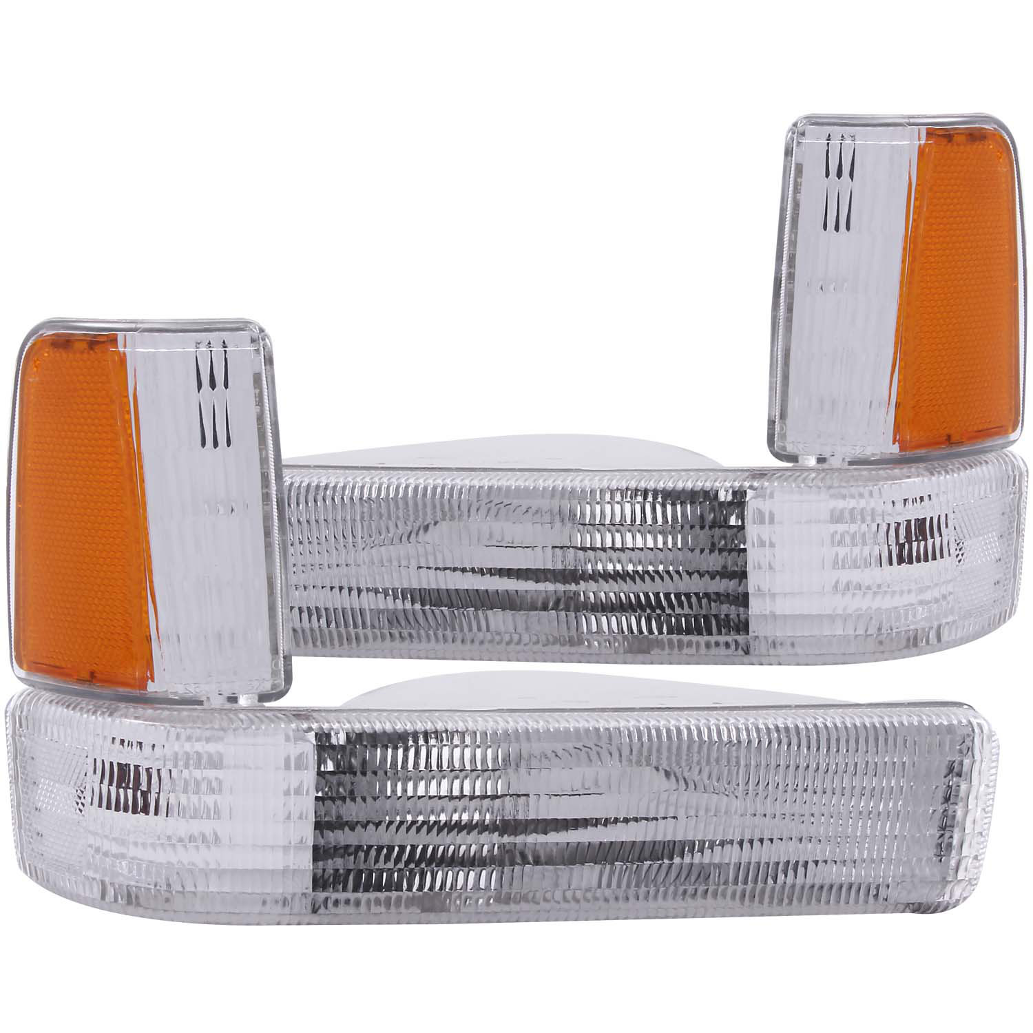 ANZO 511047 | USA Dodge Dakota Euro Parking Lights Chrome W/ Amber Reflector; 1991-1996