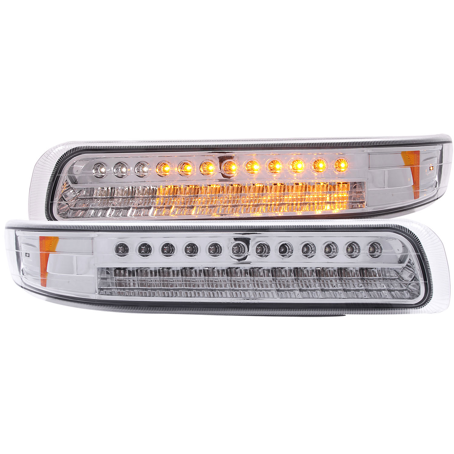 ANZO 511054 | USA Chevrolet Suburban Does Not Fit GMC Models Led Parking Lights Chrome W/ Amber Reflector; 2000-2006