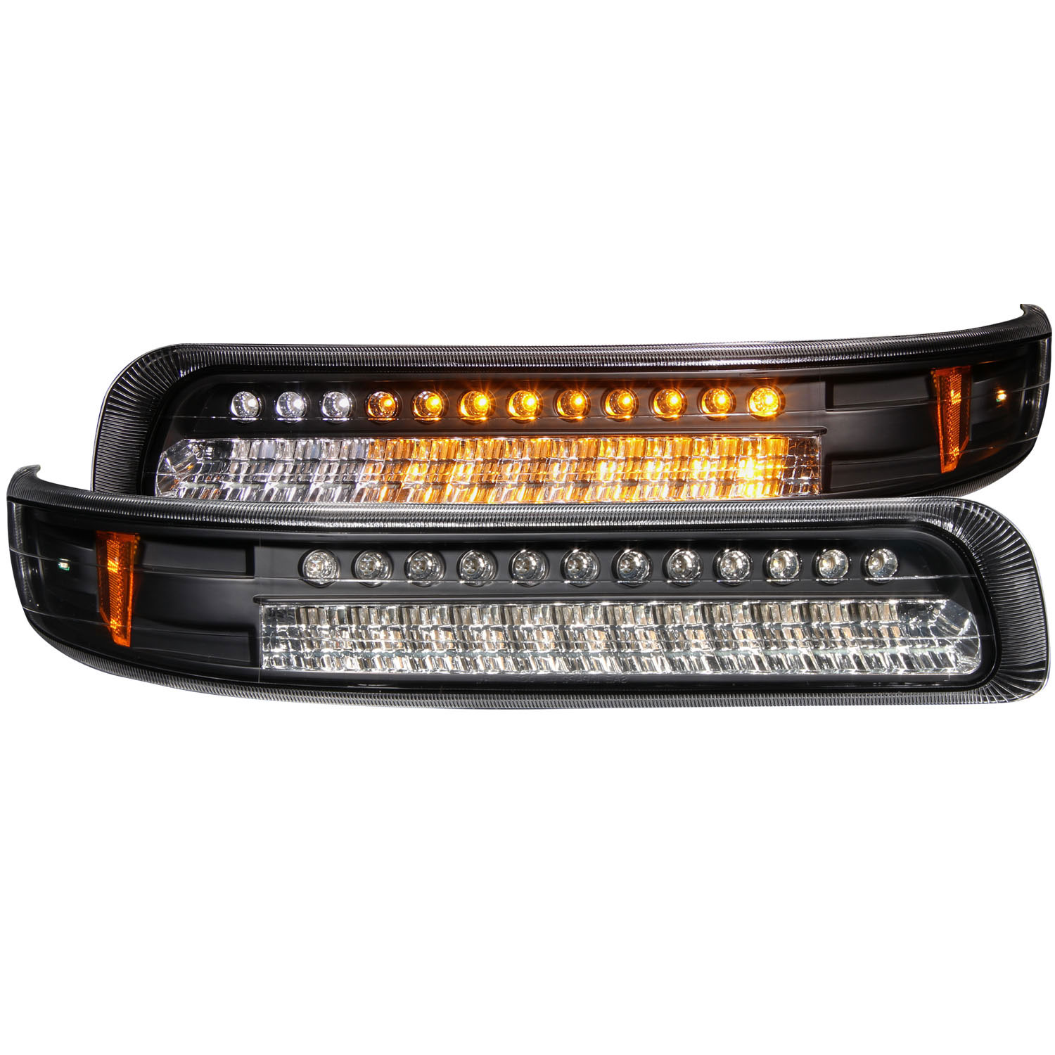 ANZO 511055 | USA Chevrolet Tahoe Does Not Fit GMC Models Led Parking Lights Black W/ Amber Reflector; 2000-2006